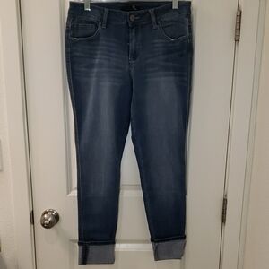 1822 Denim Blue Ankle Cropped Jeans